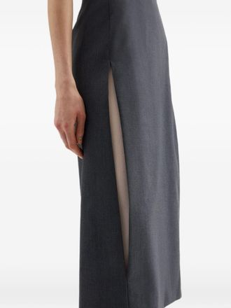 Jil Sander Wool Fil-&agrave;-Fil Skirt - Grey