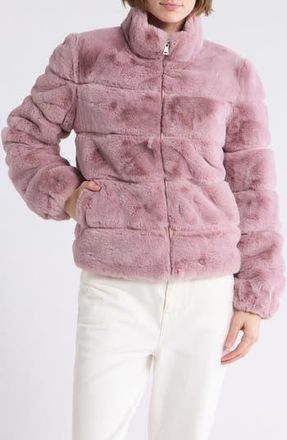 Love Token Alex Faux Fur Jacket in Blush at Nordstrom Rack, Size Medium