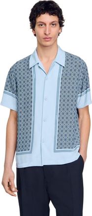 Sandro Short-sleeved patterned shirt in Chambray at Nordstrom, Size Xx-Large
