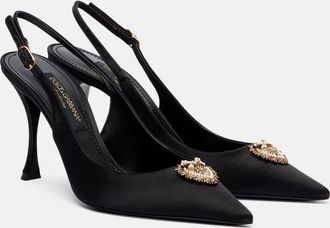 Dolce & Gabbana Devotion 90 satin slingback pumps