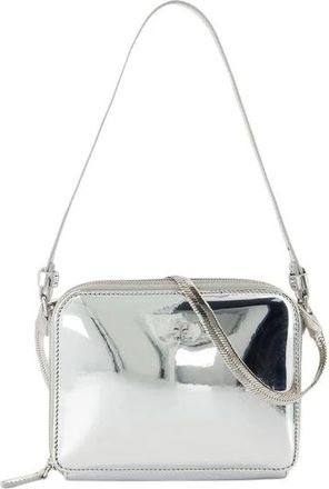 Courrèges Cross Body Bags, female, Gray, Size: ONE SIZE Silver Mirror Purse with Adjustable Straps