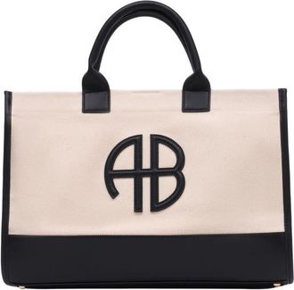 Anine Bing Cotton Colour-Block Tote Bag Beige