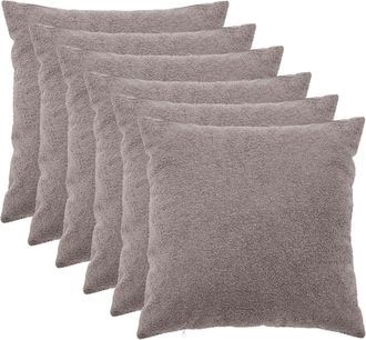 vidaXL Funda De Almohada 6 Pcs Heerlen Gris Claro 55 X 55 Cm Boucl&eacute; Vidaxl