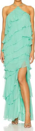 Amanda Uprichard Posie Ruffle Maxi Dress In Caribbean