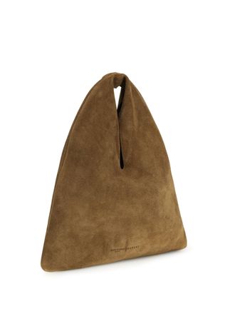 Maneb&igrave; Womens Louis Handbag Suede Tan Calf Leather Bos Taurus Shoulder Bags