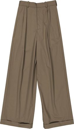 Loewe Cotton and Silk Pleated Trousers, Brand Size 36 ( US Size 4 )