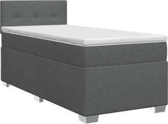 vidaXL Cama Box Spring Con Colch&oacute;n Gris Oscuro 90 X 190 Cm Tela Vidaxl