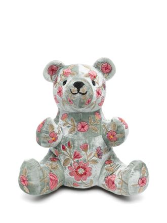 Anke Drechsel Peluche orso grande con ricamo - Verde