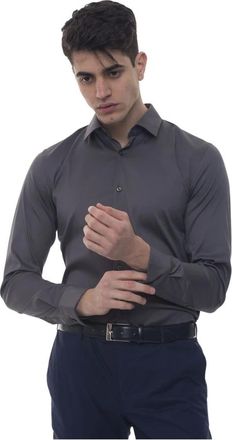 HUGO BOSS Heren, Overhemden, Grijs, Maat: 4XS Katoen