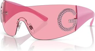 Dolce & Gabbana Vintage Oversized Zonnebril Dg 2298B 05/84 - unisex - Zonnebrillen - Roze - 40 MM - Accessoires
