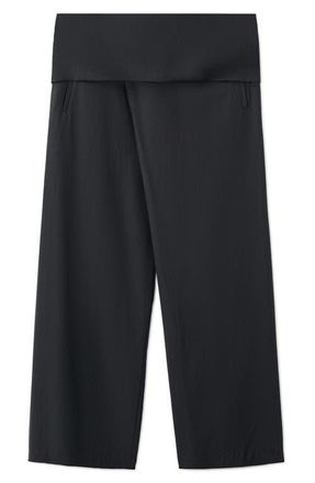Mango Foldover Straight Leg Pants in Charcoal at Nordstrom, Size X-Small