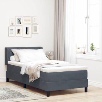 vidaXL Vidaxl - Letto Box Spring con Materasso Nero 100x200 cm in Velluto