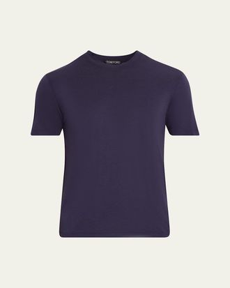 Tom Ford Mens Lyocell-Cotton Crewneck T-Shirt