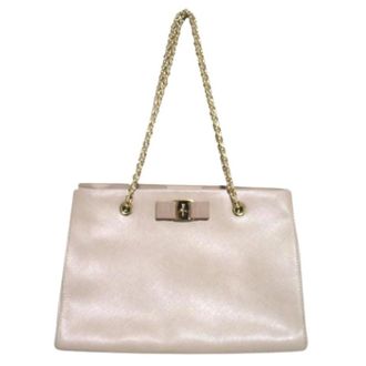 Ferragamo Pre-owned Shoulder Bags, female, Beige, Size: ONE SIZE Pre-owned Shoulder Bag Tote