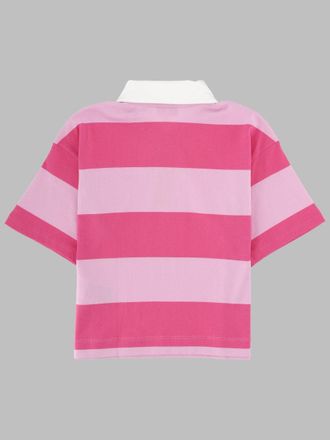 Lacoste Striped Cotton Polo Shirt - Pink