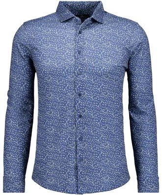 Ragman Henleyshirt RAGMAN, Herren, Gr. XXL, blau, floral, 900, Baumwollmischung, regular fit, ohne Ausschnitt, Shirts Henleyshirt