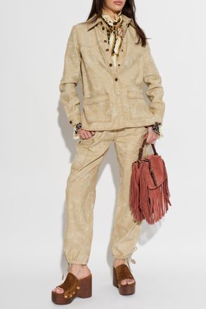 Etro Denim Shirt With Pockets, Womens, Beige