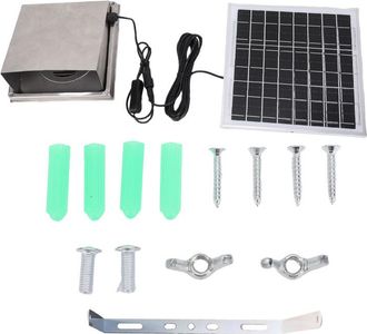 OEM Kit De Ventilador Solar Con Campana Extractora De Acero Inoxidable, Panel Solar De 8 W Para Cocina, Invernadero, Refugio De Animales, Gallinero, Silic