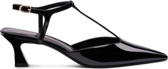 Stuart Weitzman Schoenen, Dames, Zwart, 39 EU, Leer, Vinnie T-strap Pomp