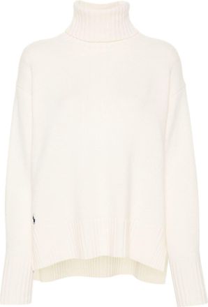 Polo Ralph Lauren turtleneck sweater - women - Cashmere/Wool - L - Neutrals
