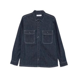 Sams&oslash;e & Sams&oslash;e Sadamon GV Overshirt - Heren - Spijkeroverhemden - Blauw - M - Katoen - Overhemden