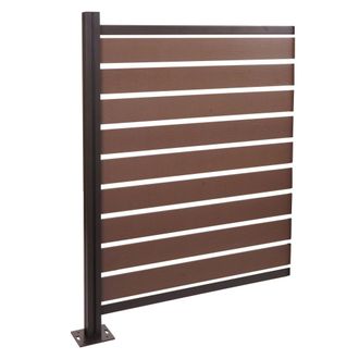 Hhg Hhg - Nunca Usado] Valla De Aluminio Para Cubo De Basura 947, Elemento De Extensi&oacute;n Cubierta De Cubo De Basura, Aspecto Madera Extensible 130x100x6cm,