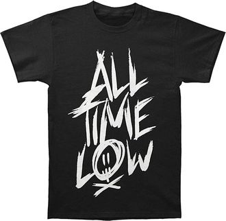 Rive Fashion Mens Summer T Shirt Printed T Shirt All Time Low Band Scratch Name Logo Slim Fit T Shirt Black M