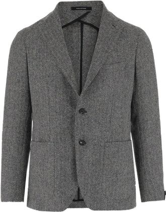Tagliatore Wool Tweed Single-Breasted Jacket