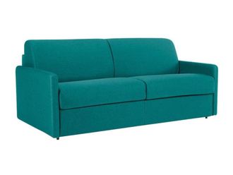 VENTE-UNIQUE.COM Sof&aacute; cama poli&eacute;ster 4 plazas azul turquesa 190x223cm
