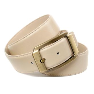 Anthoni Crown Lederg&uuml;rtel ANTHONI CROWN, Damen, Gr. 90, beige, Leder, unifarben, G&uuml;rtel Lederg&uuml;rtel, mit altmesssingfarbener Schliesse