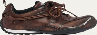 Balenciaga Mens Radar Leather Sneakers