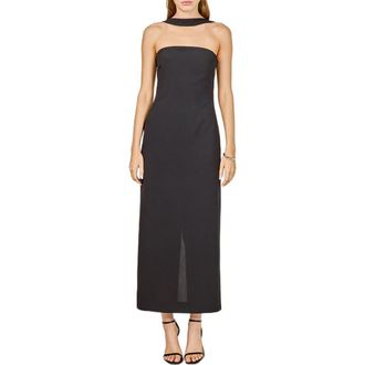 endless rose Neck Detail Cocktail Dress in Black at Nordstrom, Size X-Small