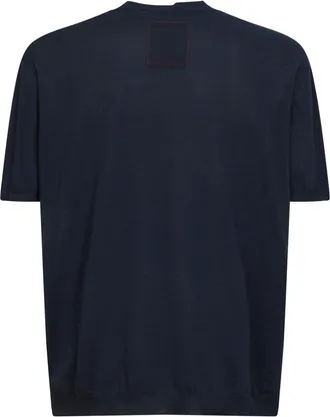 Uma Wang Mens Blue Wool And Silk Crepe Crewneck Sweater Cotton