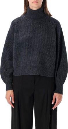 Sessun Yinga Cut Out Balloon Sleeve Crewneck Sweater
