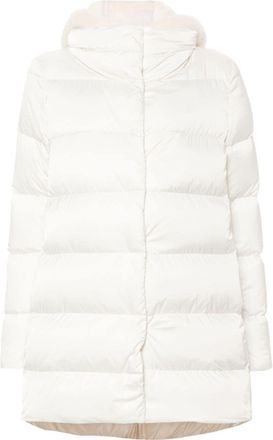 Herno layered puffer coat - women - Polyamide/Down/Polyester/Feather - 38 - White