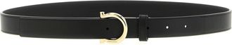 Ferragamo Black Gancini Solid Belt
