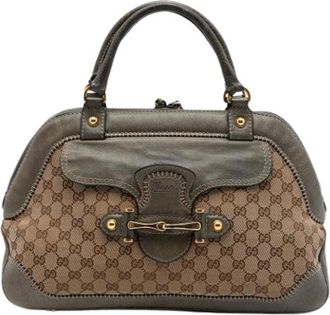Gucci Pre-owned Handbags, female, Beige, Size: ONE SIZE Pre-owned Vintage Canvas Handbag