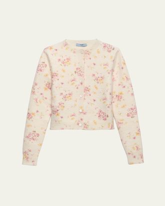 Prada Floral Crewneck Cardigan