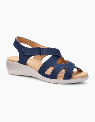 Hotter Womens Eliana Womens Wide Fit Low Wedge Sandals - Navy - Size: 5.5
