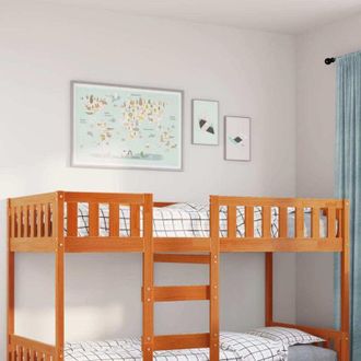 vidaXL Cama Para Ni&ntilde;os Sin Colch&oacute;n Madera Maciza Pino Marr&oacute;n 90x190 Cm Vidaxl