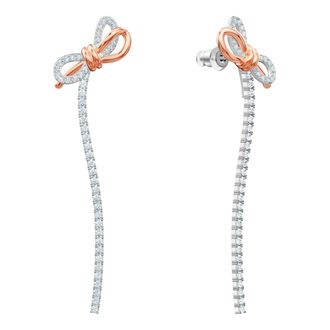 Swarovski Levenslange Strik Oorbellen - Dames - Accessoires - Wit - Maat: ONE Size