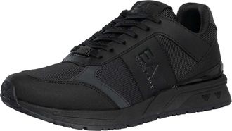 Emporio Armani Mesh Logo-Sneakers, Zwart