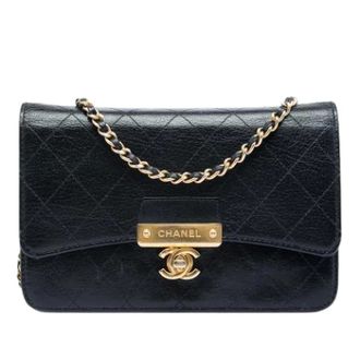Chanel Pre-owned Wallet on Chain - Dames - Pre-owned - Zwart - Maat: ONE Size Leer