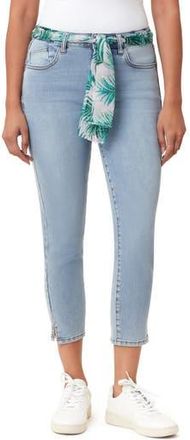 Kensie Belted Mid Rise Skinny Cropped Jeans in Milford Banana at Nordstrom Rack, Size 10