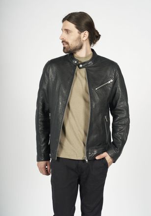 Freaky Nation Lederjacke FREAKY NATION Hannes-FN SB, Herren, Gr. S(44), schwarz, Oberstoff: 100% Leder; Futter: 100% Baumwolle, Basic, Jacken Lederjacke