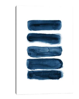 iCanvas Watercolor Brush Strokes Navy Blue By Nouveau Prints Wall Art