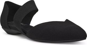 Anne Klein Mens Anne Klein Obila Flats Black Asymmetrical Strap Slip On HAWK3018