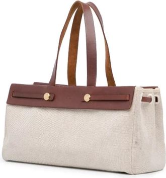 Herm&egrave;s Pre-owned Tote Bags, female, Beige, Size: ONE SIZE Pre-owned Herbag Cabas