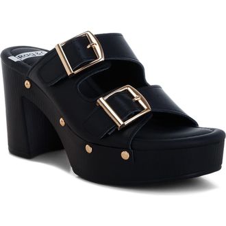 Rag & Co. Kenna Double Buckle Strap Platform Sandal in Black at Nordstrom Rack, Size 8.5