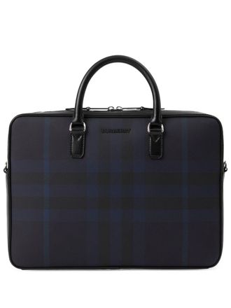 Burberry Ainsworth leather laptop bag - men - Polyurethane/Cotton/Polyester/Polyester/Calf Leather - One Size - Black